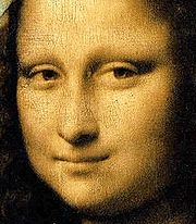 Detalhe da face de a "Mona Lisa", de Da Vinci
