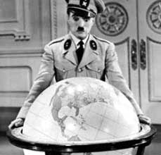 Cena do filme "O grande ditador", de Charles Chaplin